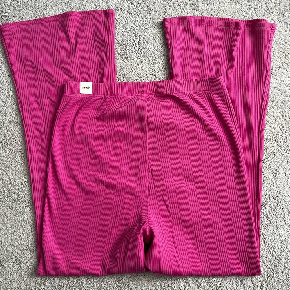 Aerie High Rise Crop Flare Pants